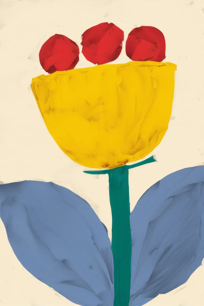 Gele Tulp Abstract canvas van Haven Fantasy