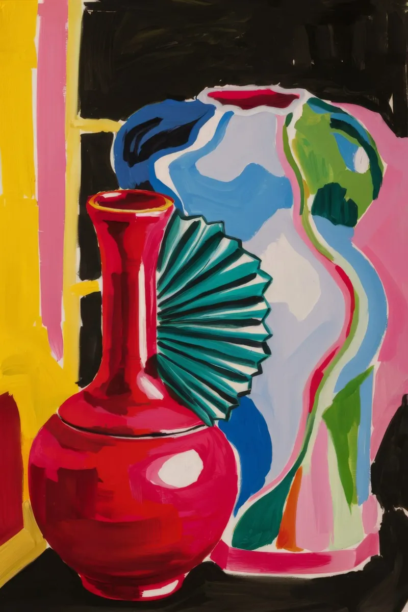 Red Vessel Abstraction canvas by Pan Denim