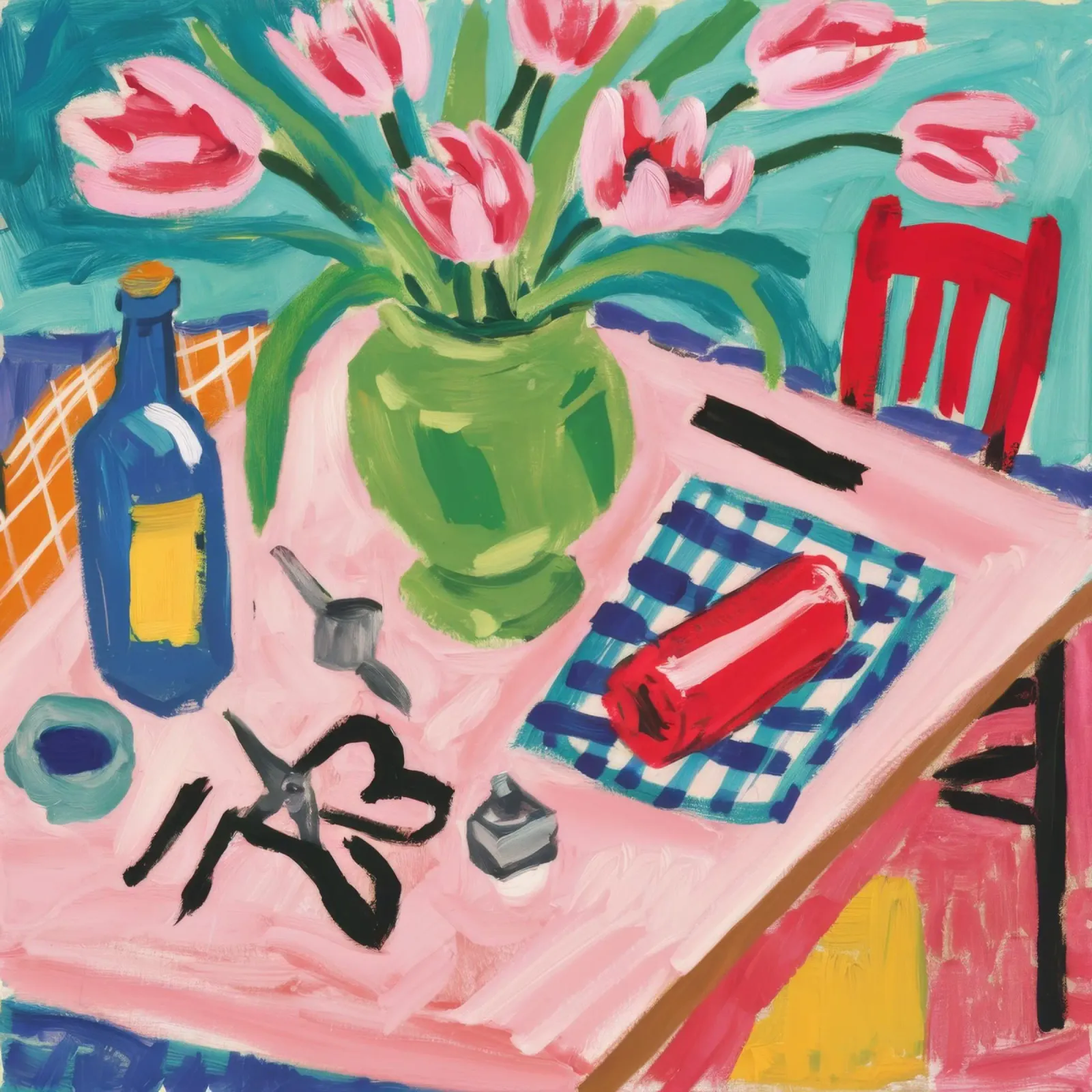 Tulip Tabletop View canvas by Pan Denim