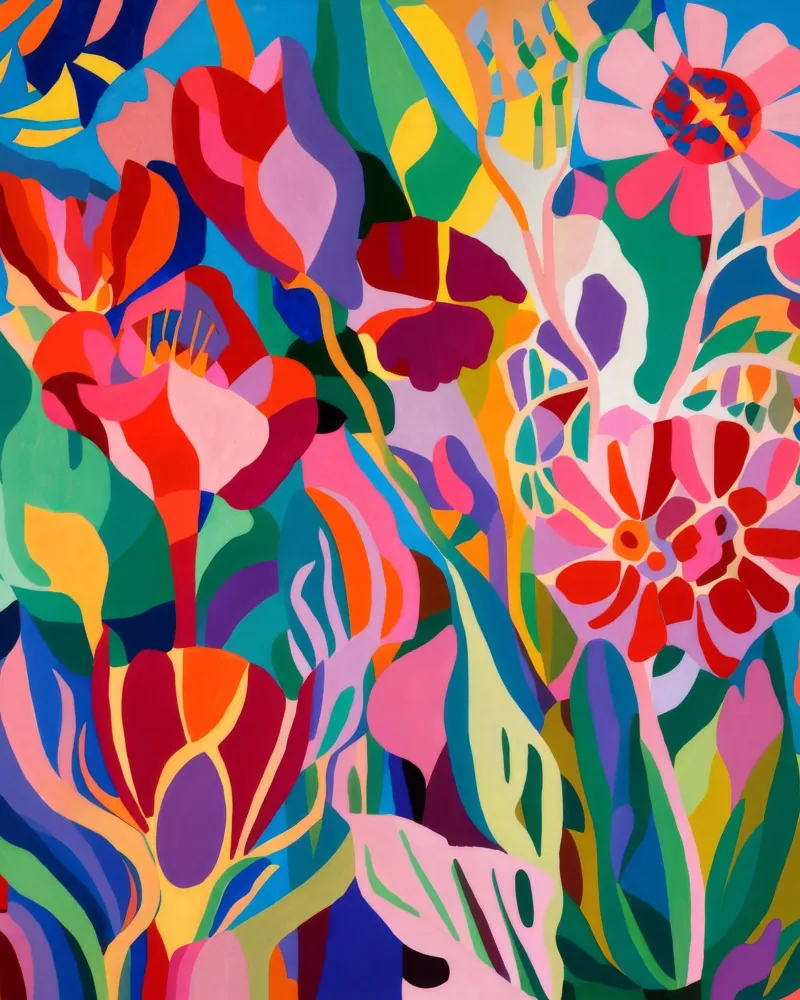 Karmozijnrode tulp uitbarsting canvas met Baklijst van Pan Denim
