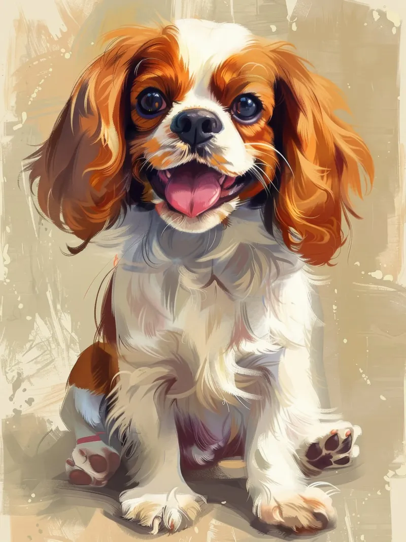 Un cucciolo di Cavalier King Charles Spaniel, dolce e affettuoso pellicola backlit da DesignDoodle