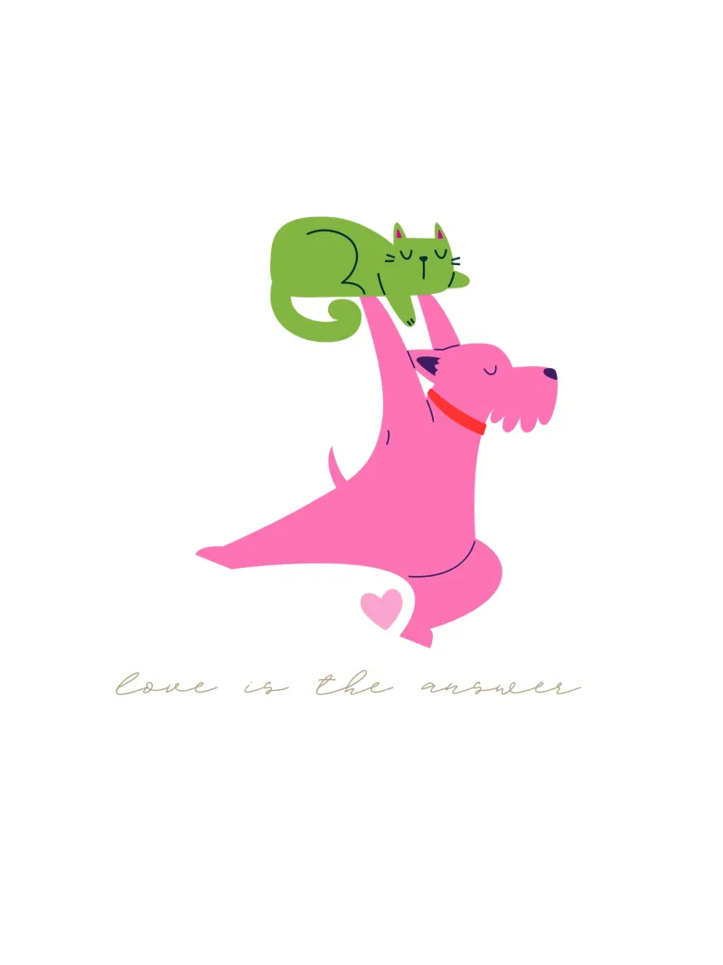 love is the answer poster con telaio in alluminio da fummelhummel