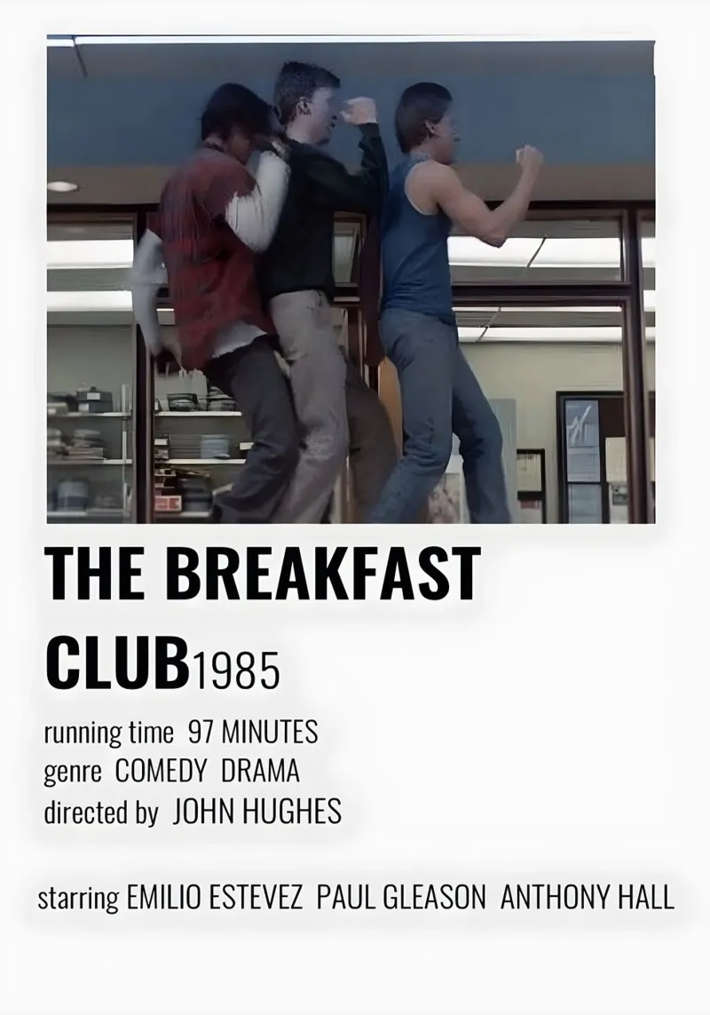 THE BREAKFAST CLUB 1985 pellicola backlit da MVFminimalist