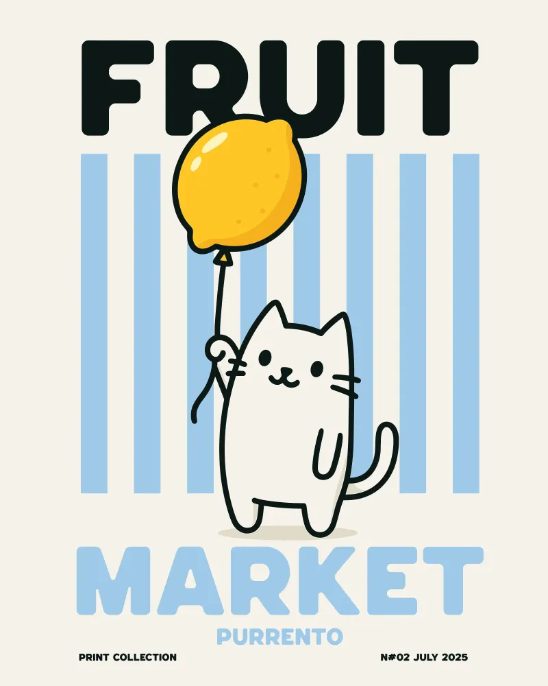 Obstmarkt - Purrento Edition Meow Backlit Folie von Artezza