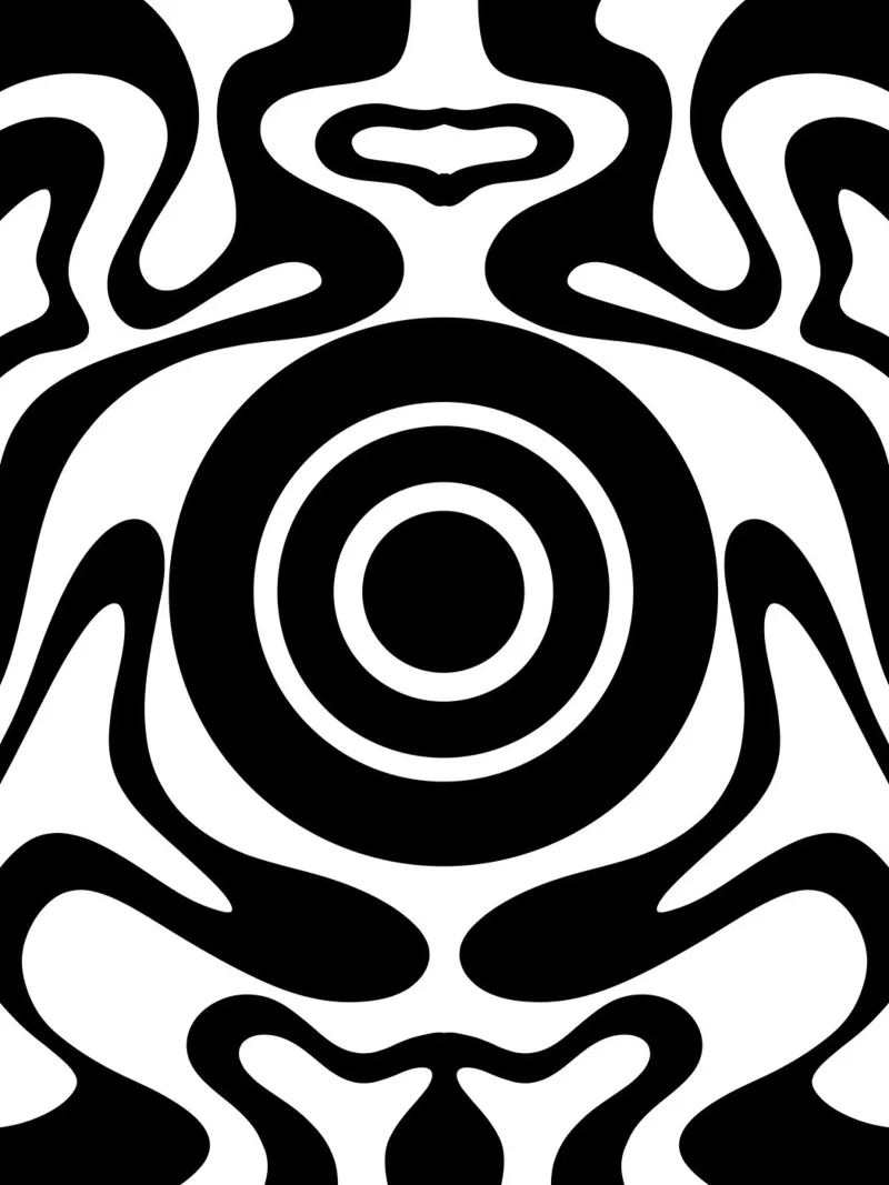 Black and White Wave Pattern canvas with Floater frame by MODERN NUANCE