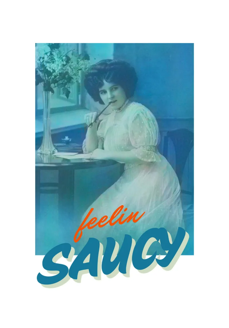 Feelin Saucy | Press Play Art Print Remix poster with aluminum frame by Press Play Art Prints