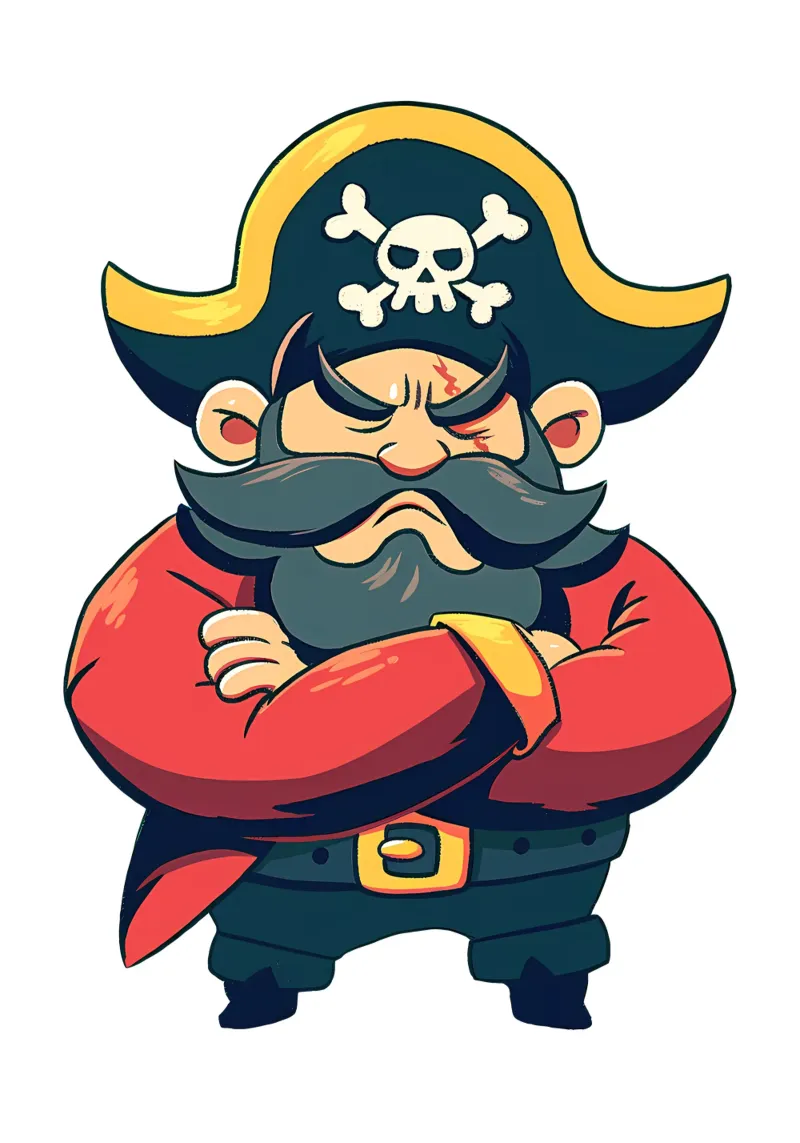 Grumpy Pirate with Hat Trending Now hahnemühle by Urban Life