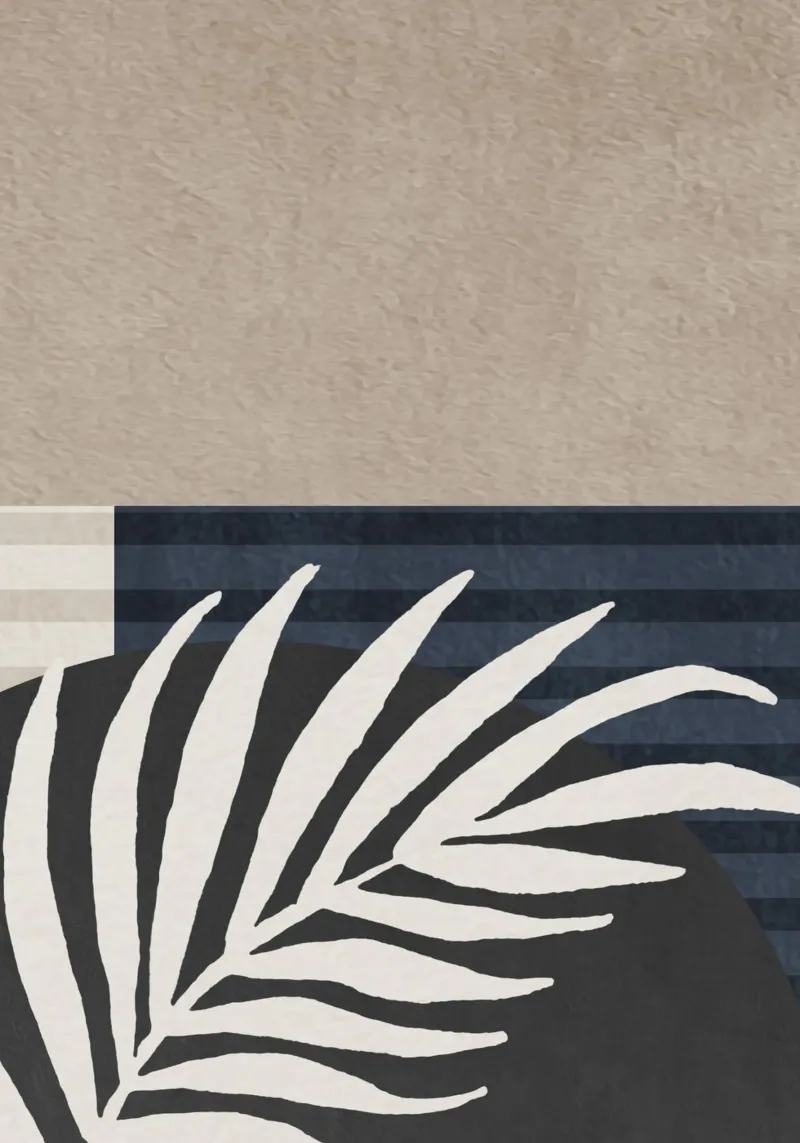 organic geometric abstract with white leaf pellicola backlit da vintageshop