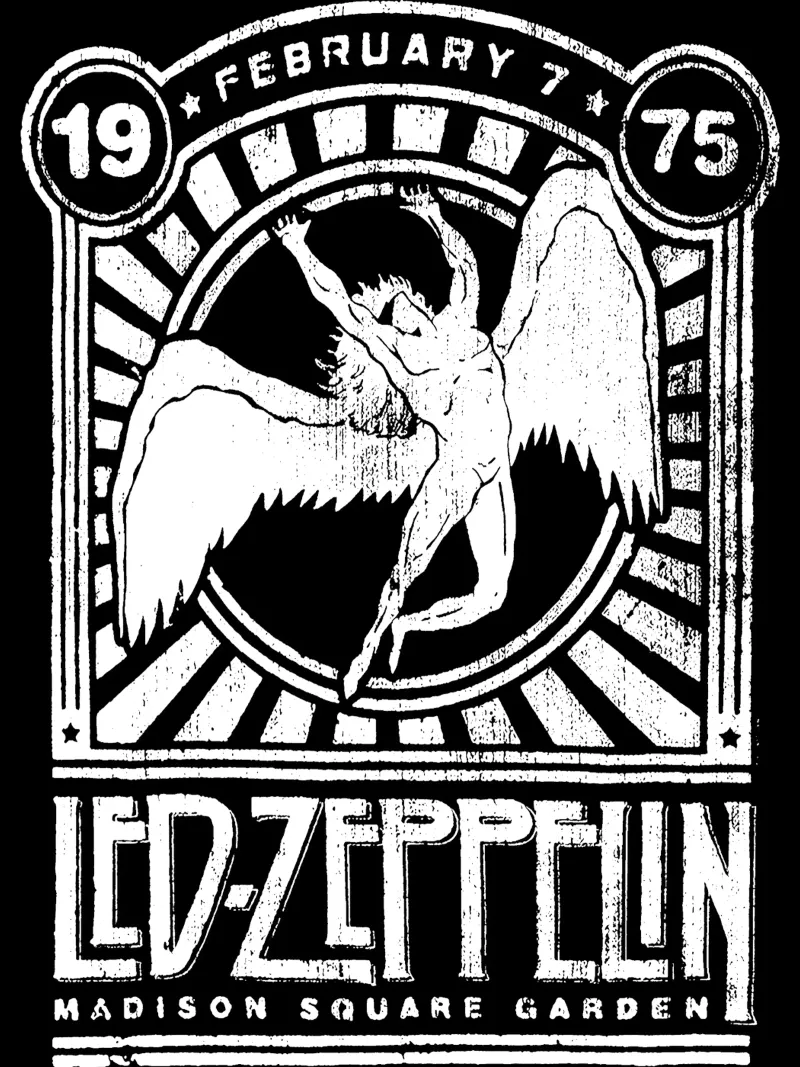 Led Zeppelin - White Typography pellicola backlit da Gage Gottlieb