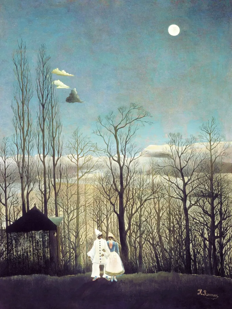Sera di carnevale (1886) - di Henri Rousseau poster con telaio in alluminio da Venus Art