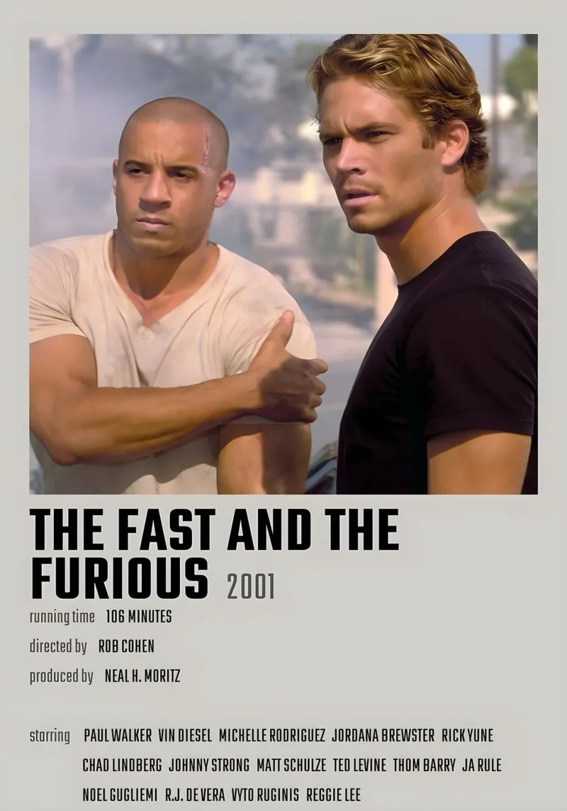 THE FAST AND THE FURIOUS 2001 pellicola backlit da MVFminimalist
