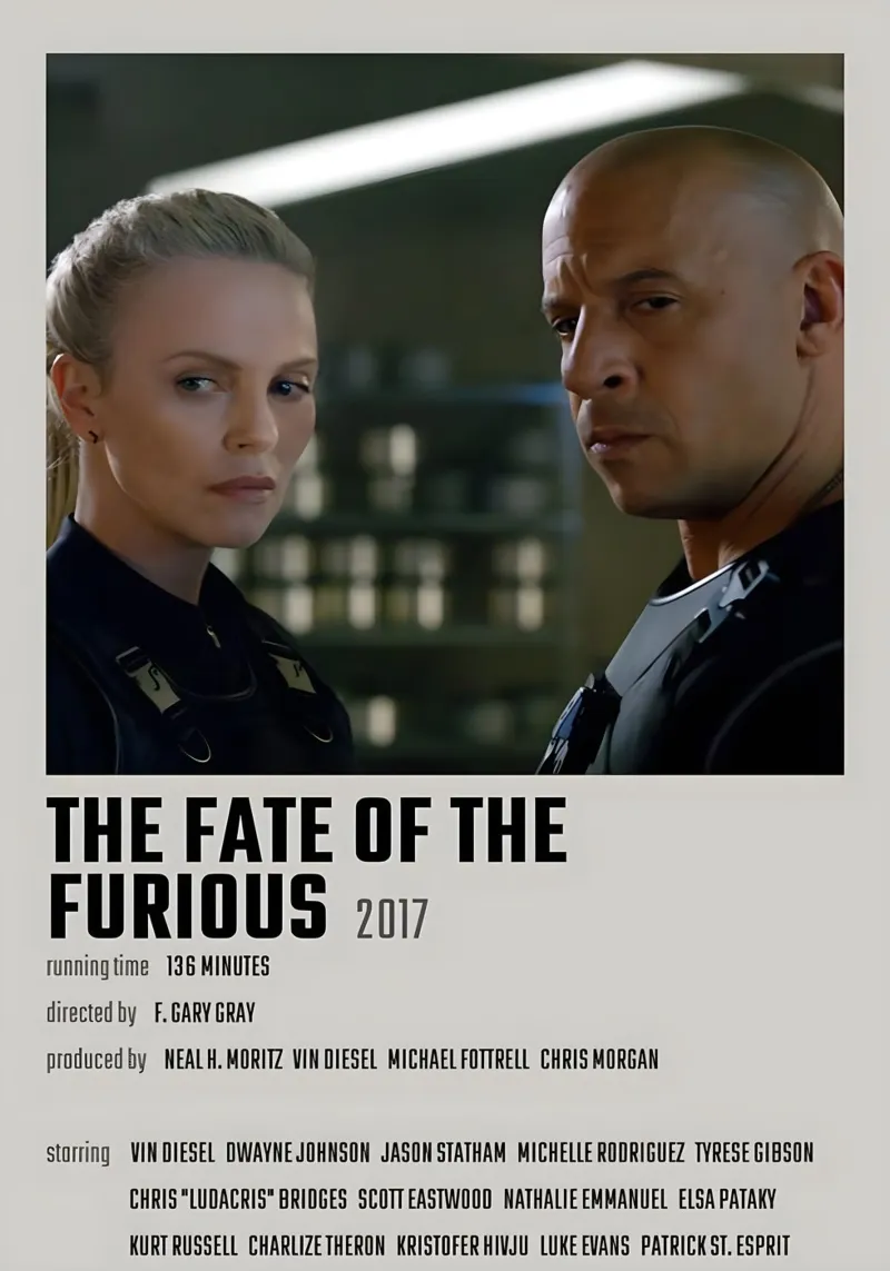 THE FATE OF THE FURIOUS 2017 pellicola backlit da MVFminimalist