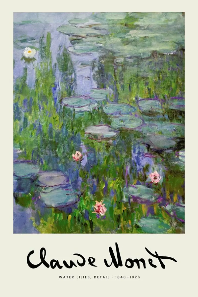 Monet – Signed Water Lilies 3 pellicola backlit da Vintage by JUNIQE