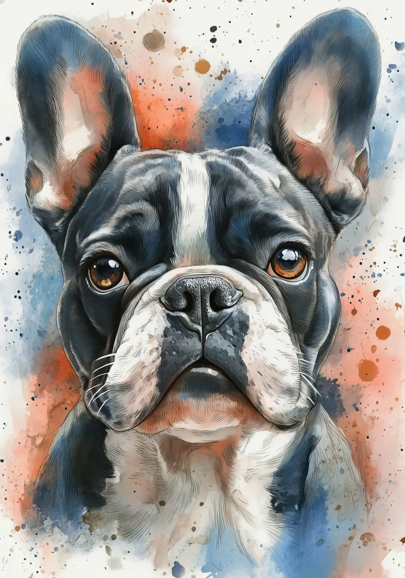 Cane bulldog francese carta hahnemühle da Justyna Jaszke JBJart