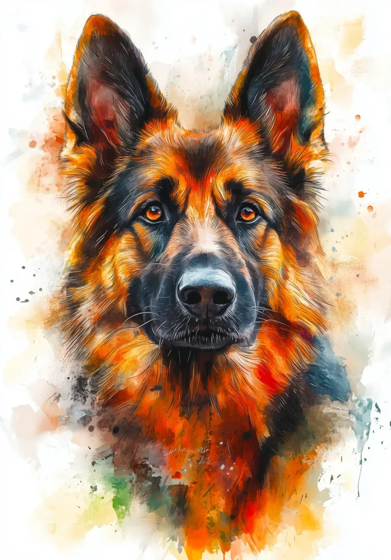 Cane pastore tedesco poster con telaio in alluminio da Justyna Jaszke JBJart