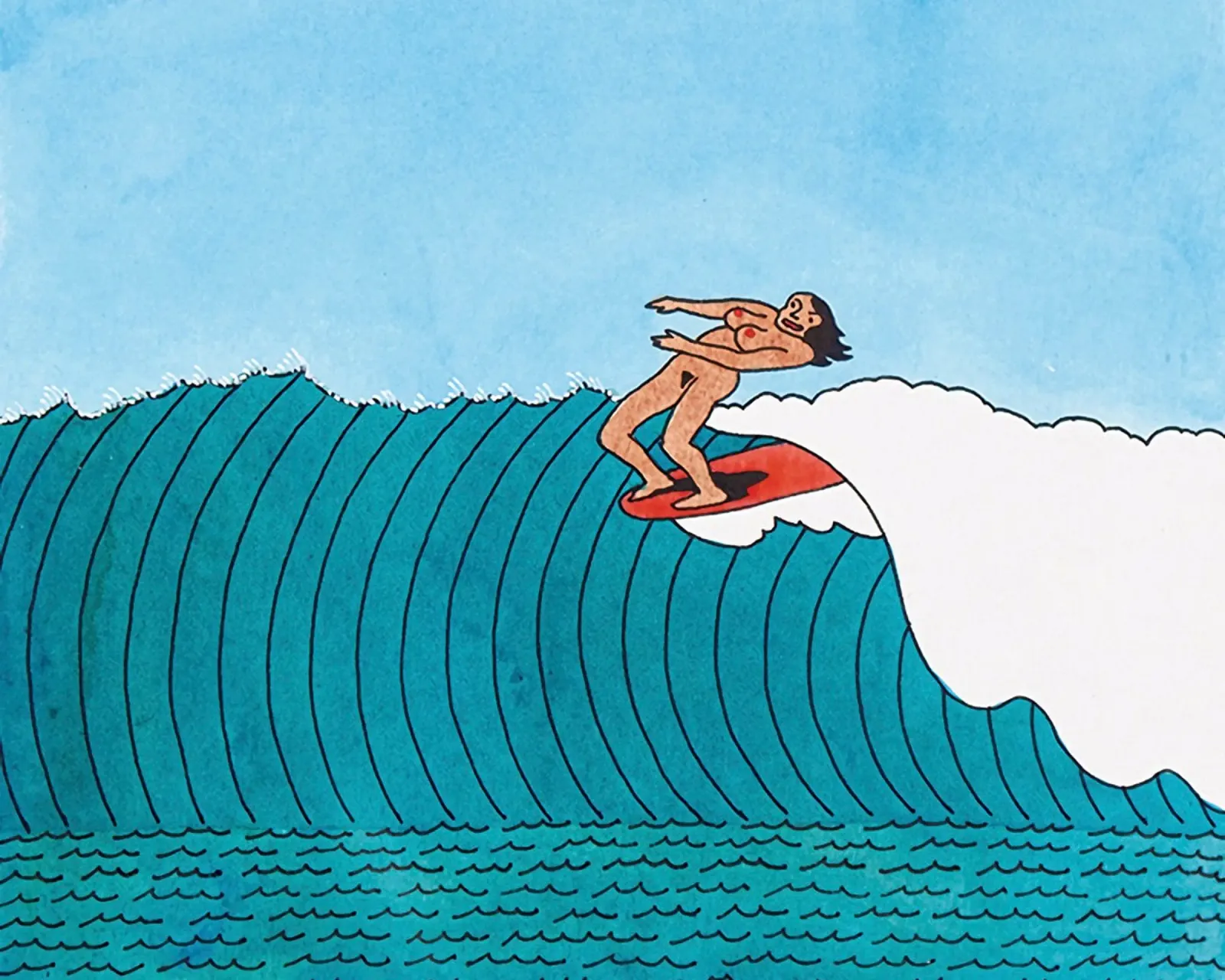 Ken Price Surfen im Zustand der Natur Alu-Dibond von Marcobarshop