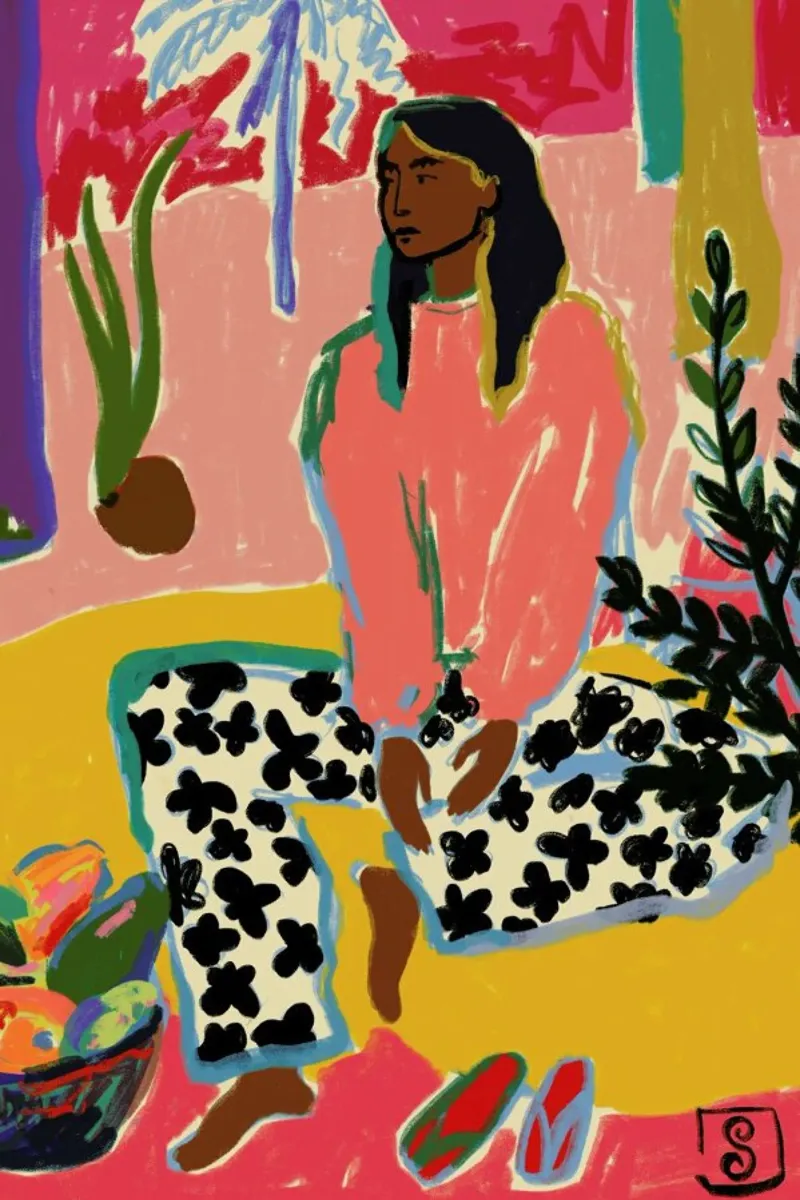 Woman With Fruit plexiglas de Sandra Poliakov