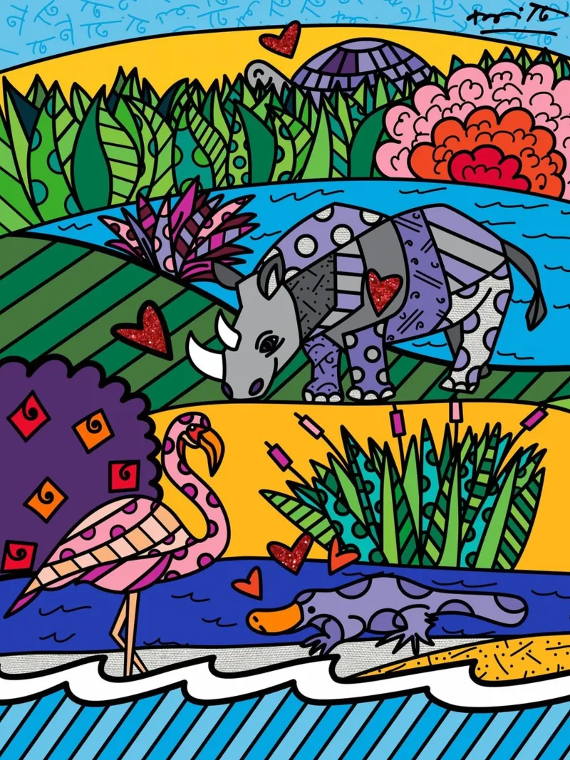 Zoo Britto poster con telaio in legno da Algoritm