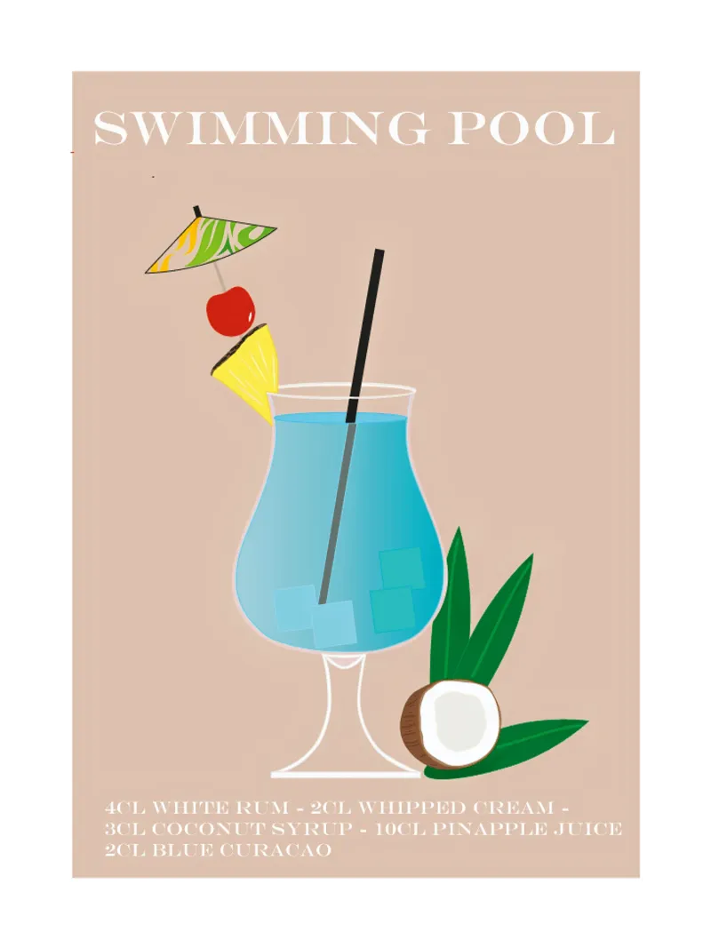 Swimming Pool poster con telaio in alluminio da SunflowerDE