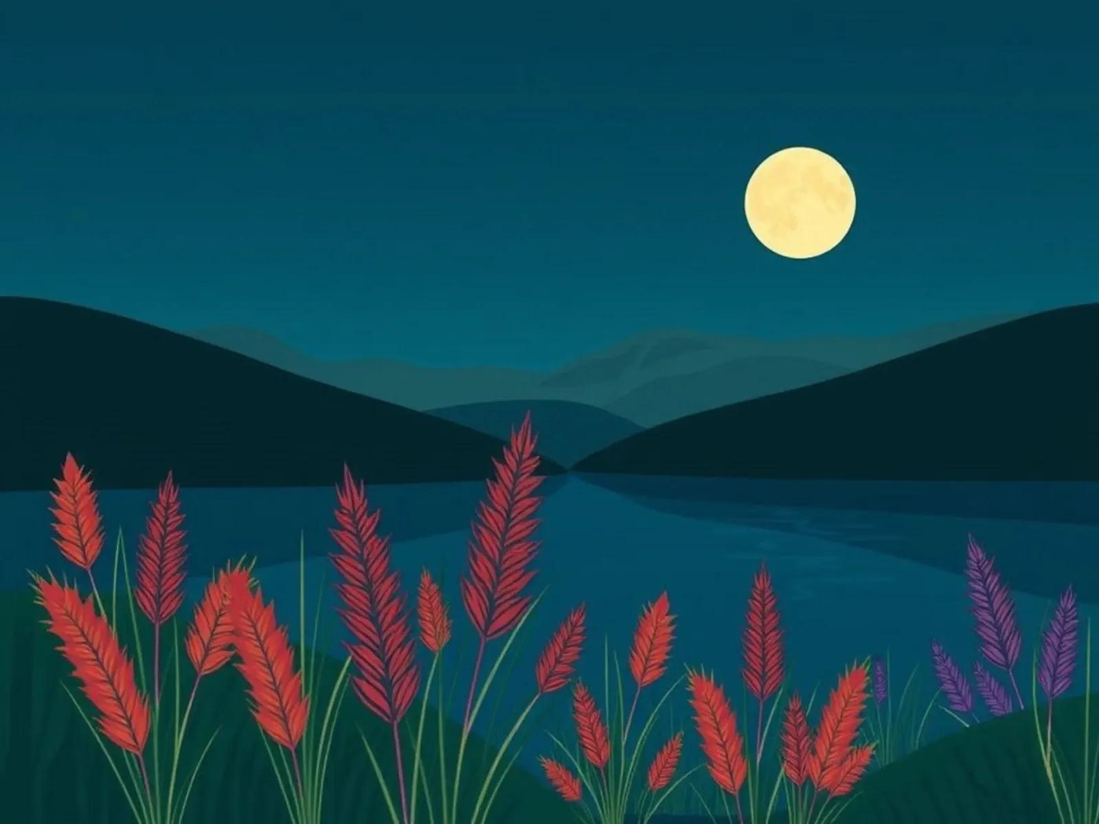 Een rustig landschap canvas met Baklijst van Artistic-shop