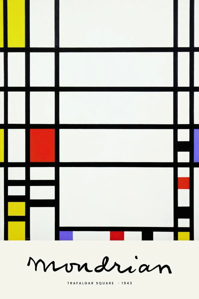 Mondrian – Signed Composition 3 pellicola backlit da Vintage by JUNIQE