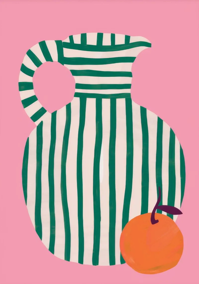 Orange Stripe Vase canvas by Peak Delusion