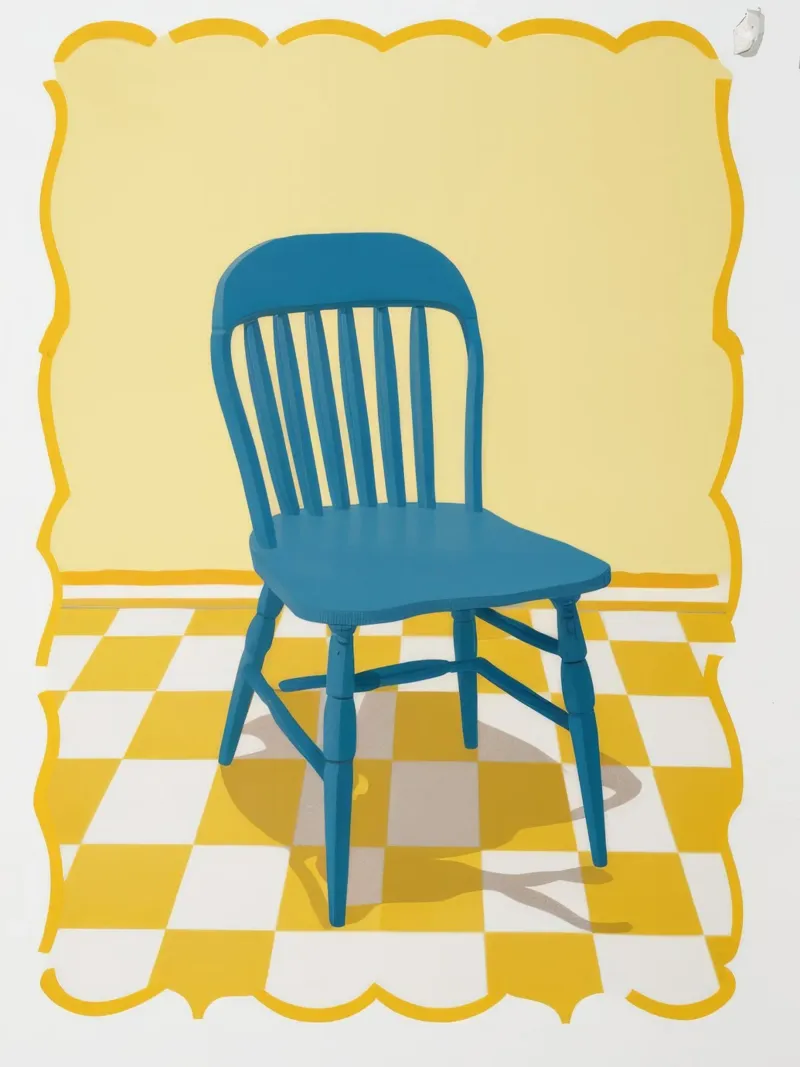 Checkerboard Chair Solitude Alu-Dibond von Peak Delusion