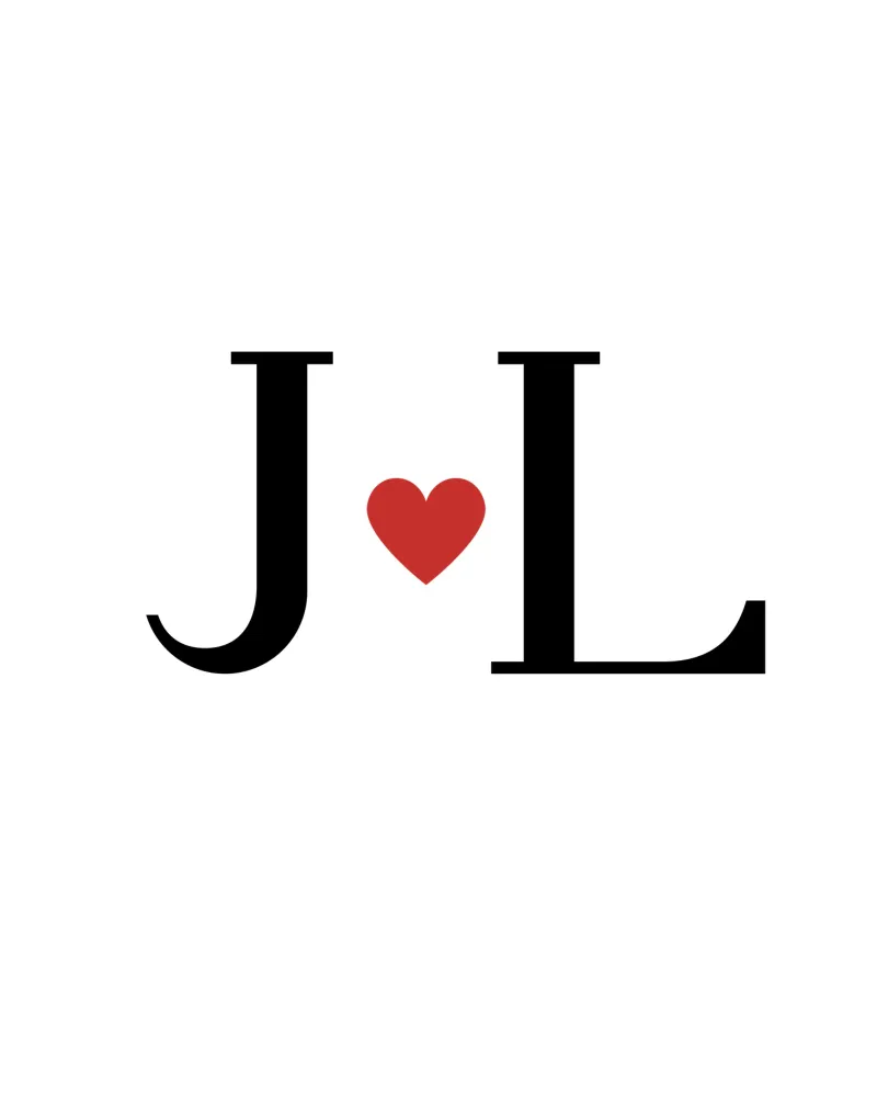 J L - Design delle iniziali come poster e maglietta plexiglass da StrindesignStudio