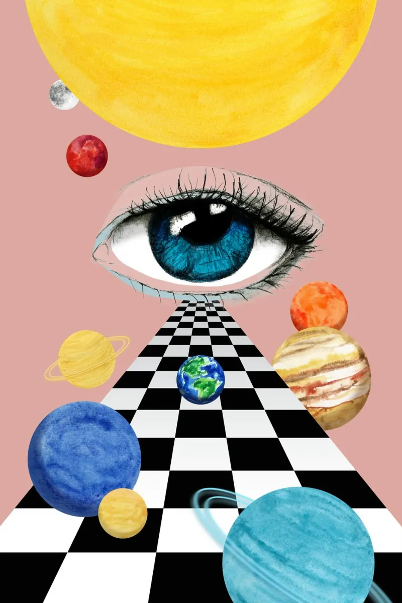 Blue eye in space. pellicola backlit da Fraysein Design
