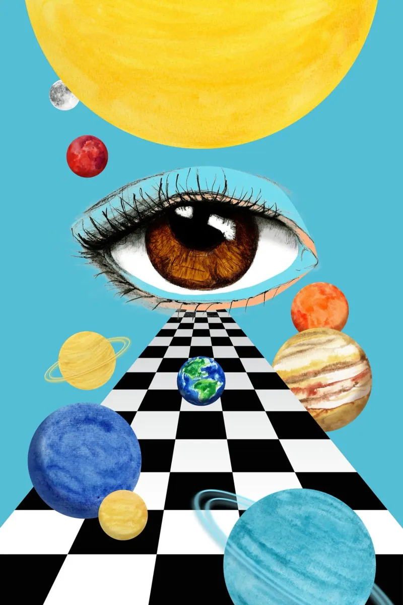Brown eye in space. pellicola backlit da Fraysein Design
