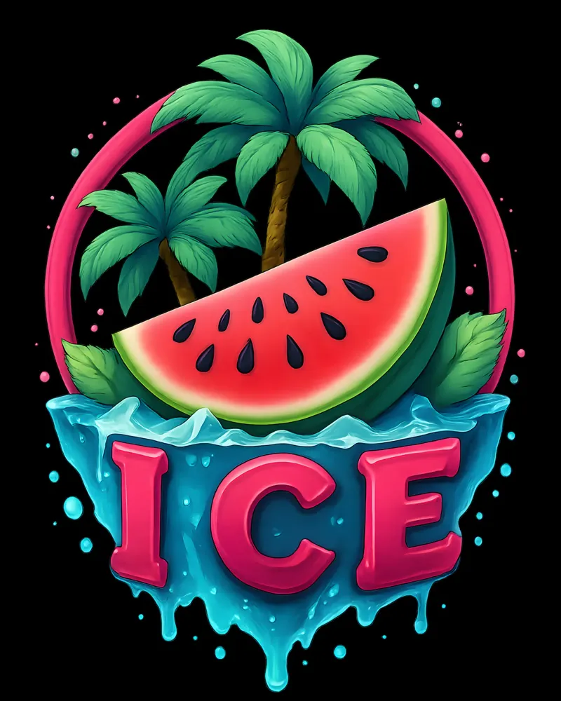 Freschezza Atmosfera da isola tropicale Cocomero poster con telaio in legno da LM2KONE