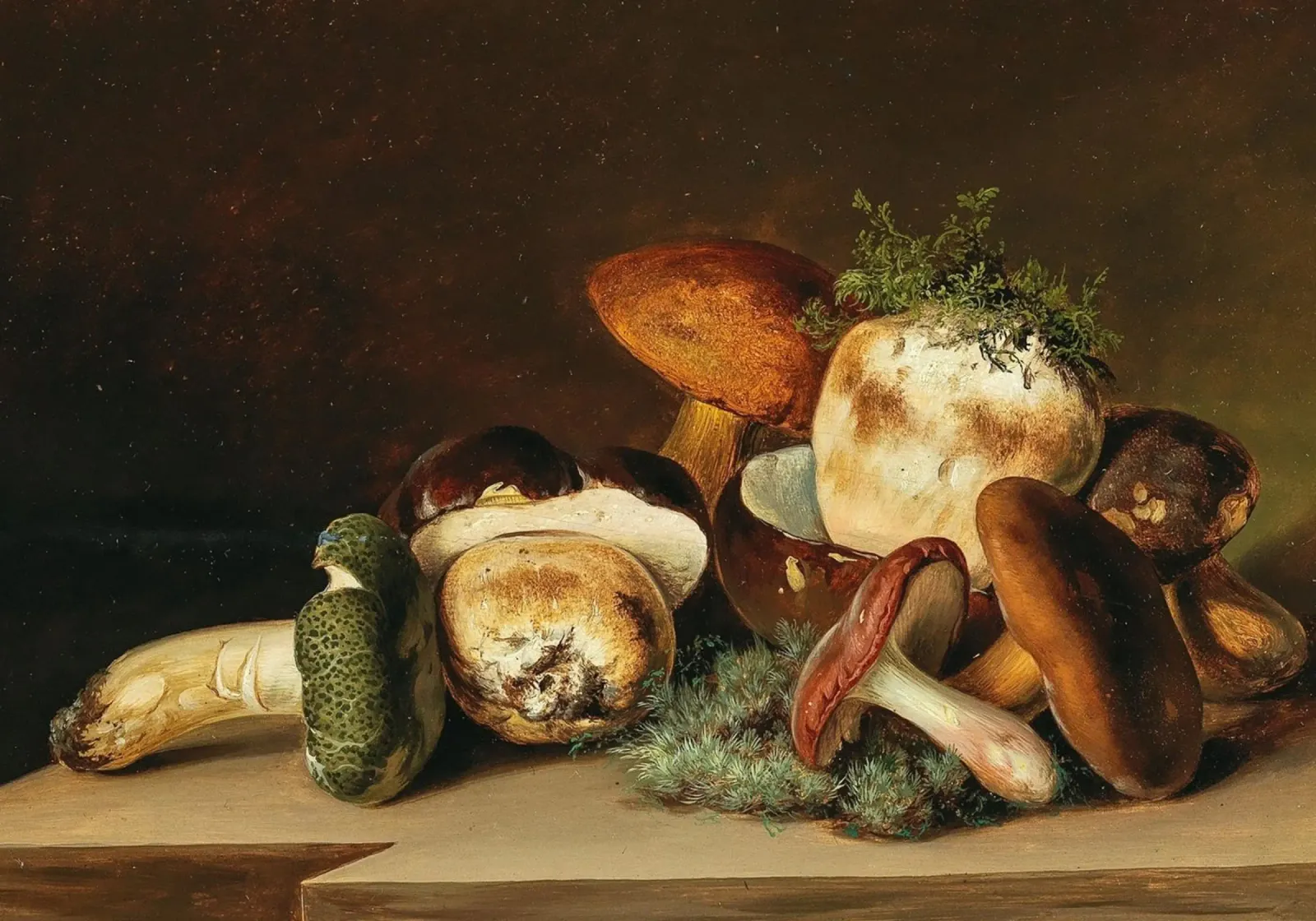 Still Life Wild Mushrooms - Classical Realistic Painting poster by ClubArt