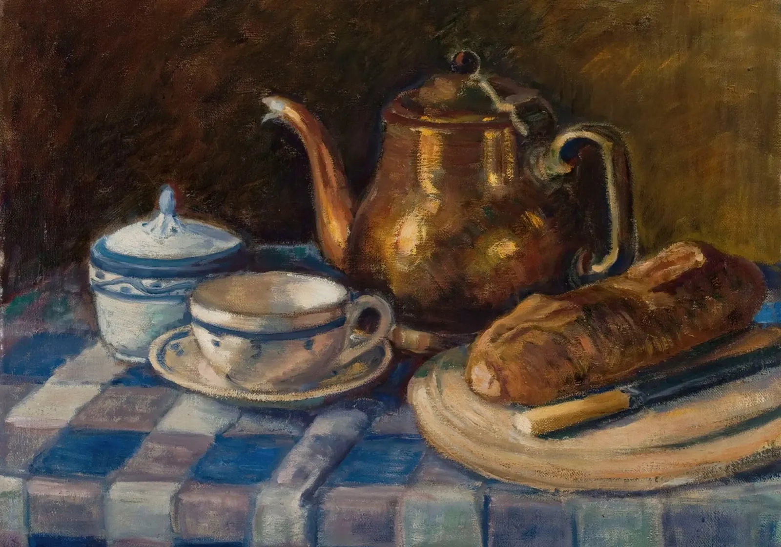 Natura morta con set per la colazione - Arte rustica strutturata pellicola backlit da ClubArt