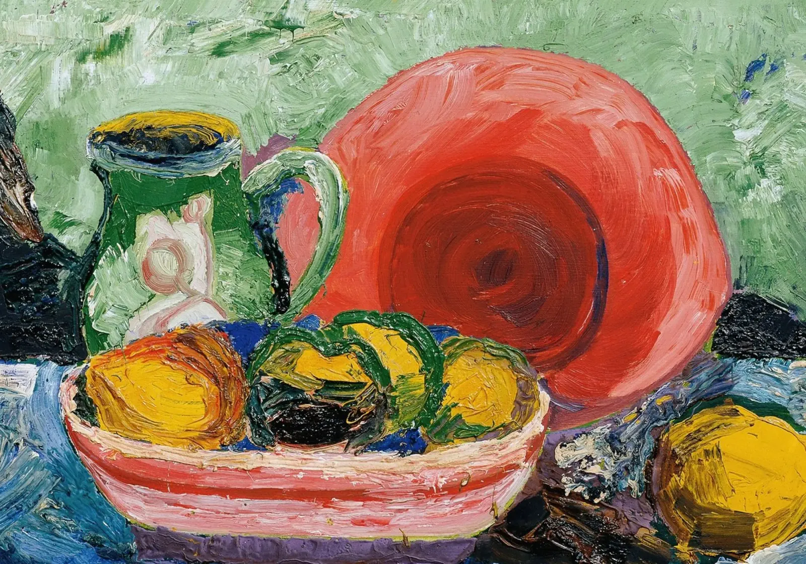 Ciotola e brocca di frutta con natura morta - Arte moderna espressiva carta hahnemühle da ClubArt