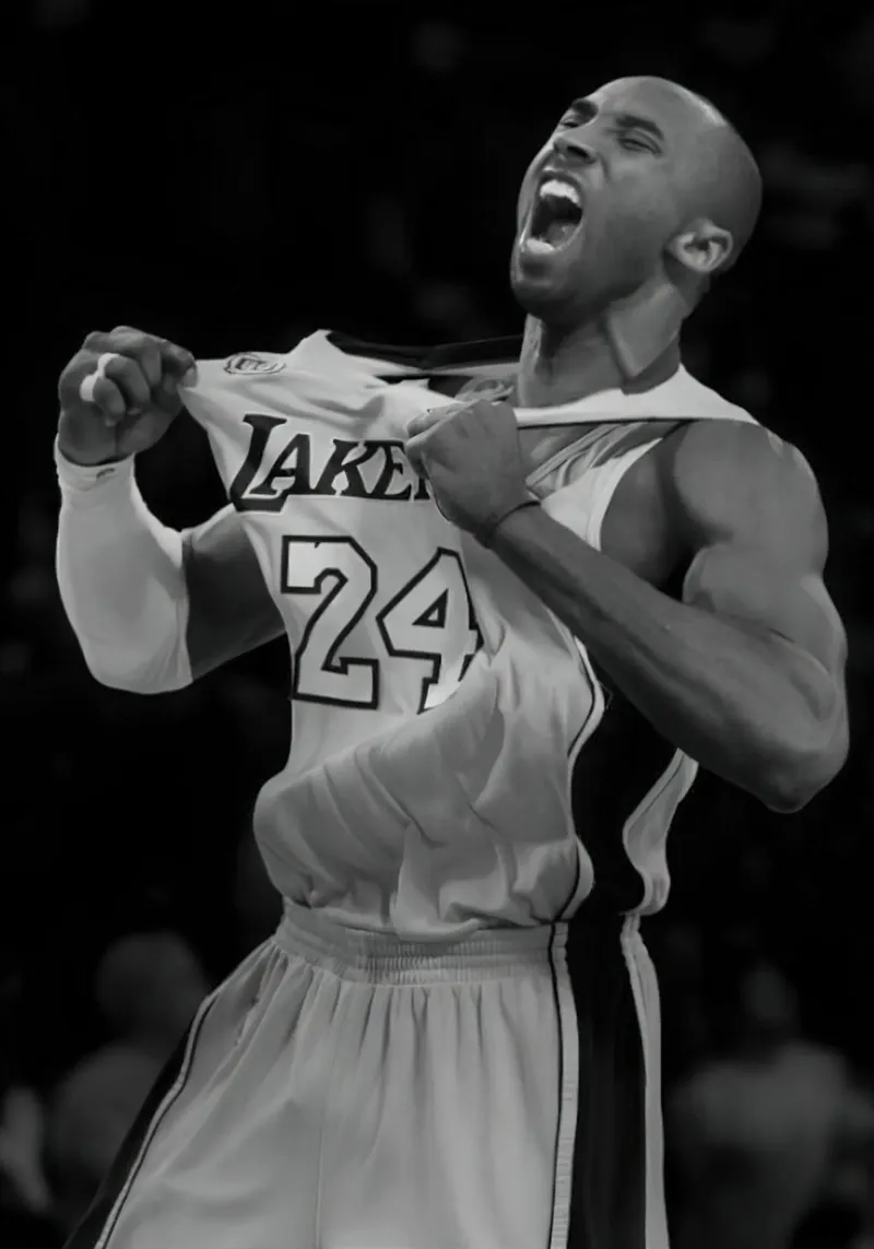 Kobe Bryant 24 in bianco e nero pellicola backlit da maryde shop
