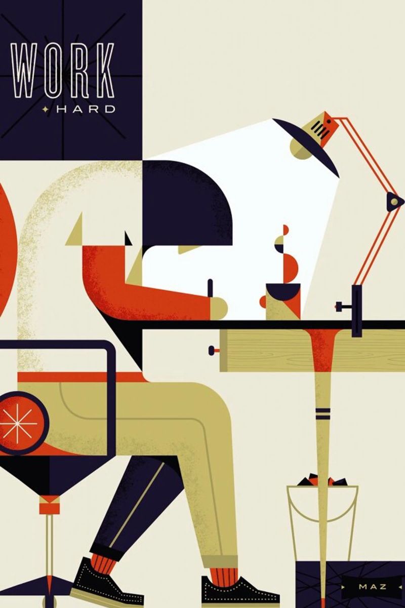 Work Hard poster by Maz