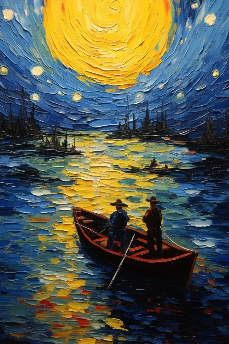 pescatori che pescano di notte pellicola backlit da Piper Shop Oke