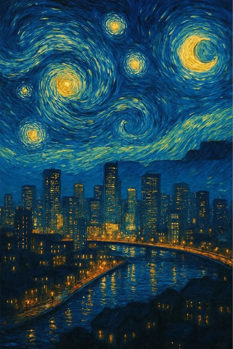city view at night on a clear day forex plate by Piper Shop Oke