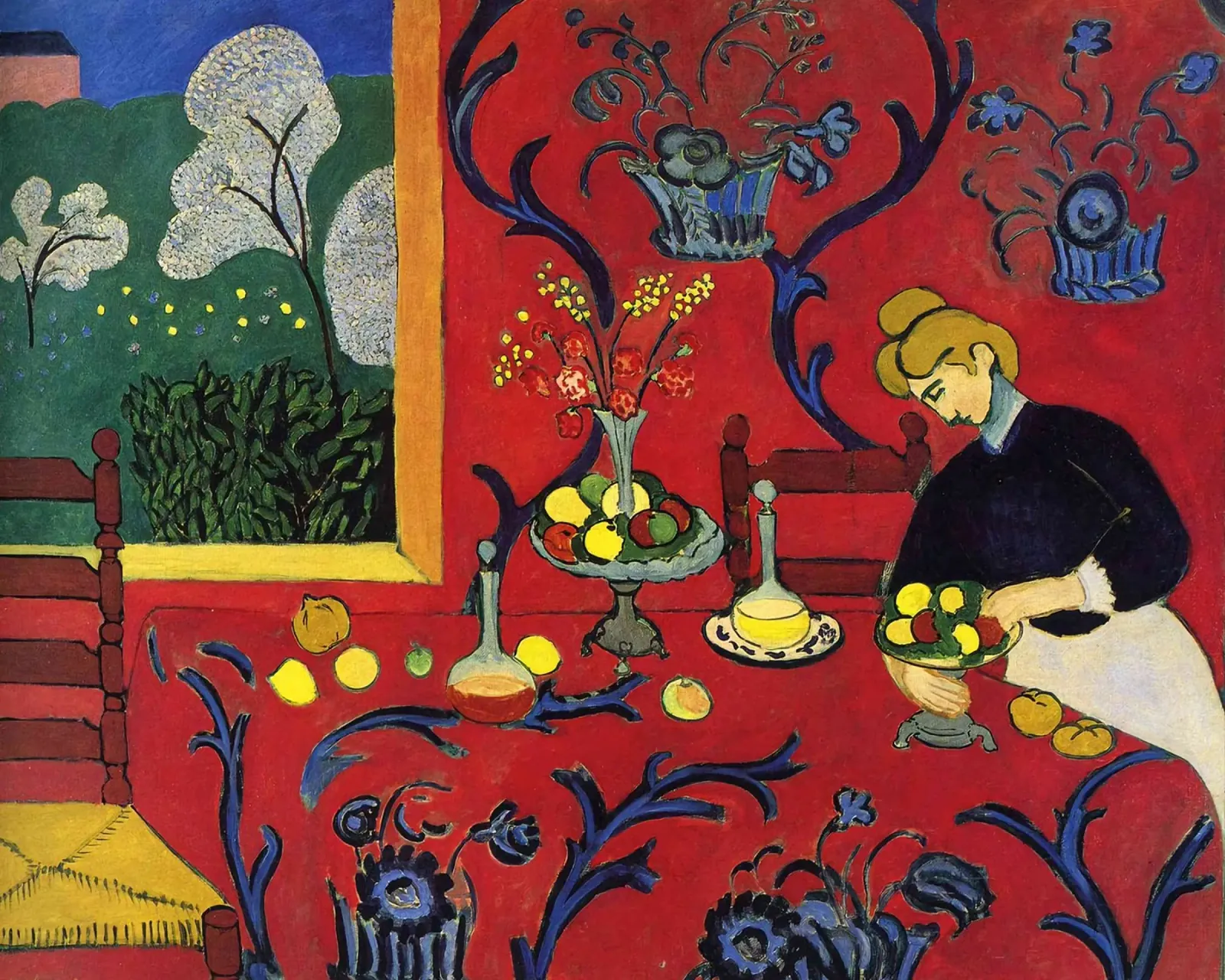 vue intérieure d'une table luxueuse décorée de fruits hahnemühle de sazkia art