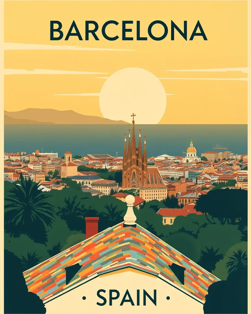 Barcellona - Viaggio d'epoca pellicola backlit da HicksShop