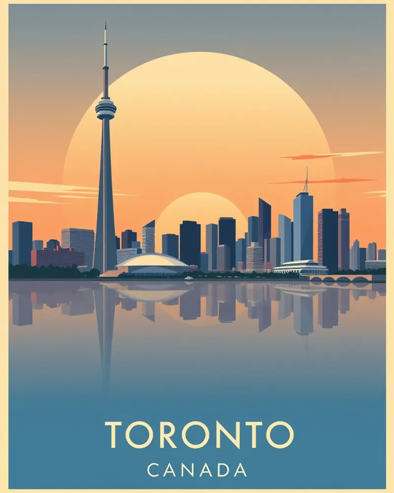 Toronto Vintage Travel poster con telaio in alluminio da HicksShop
