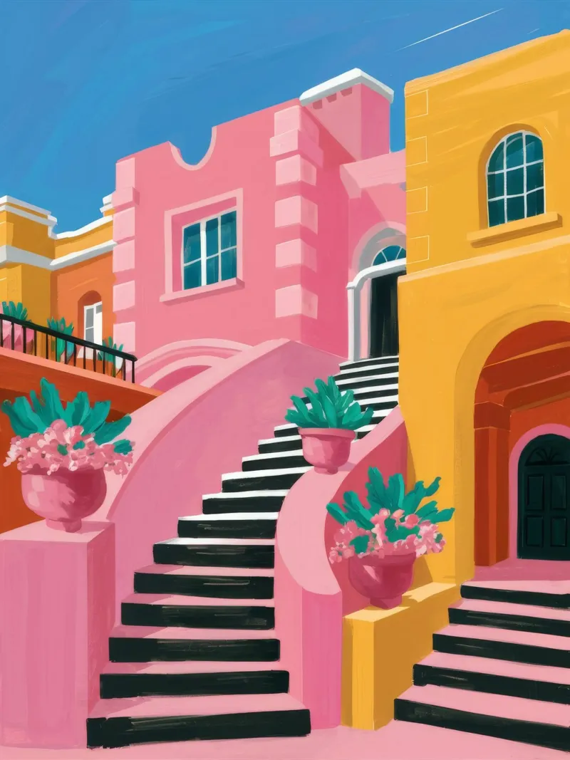 Pink Steps Perspective acrylic glass by Muse Artworks