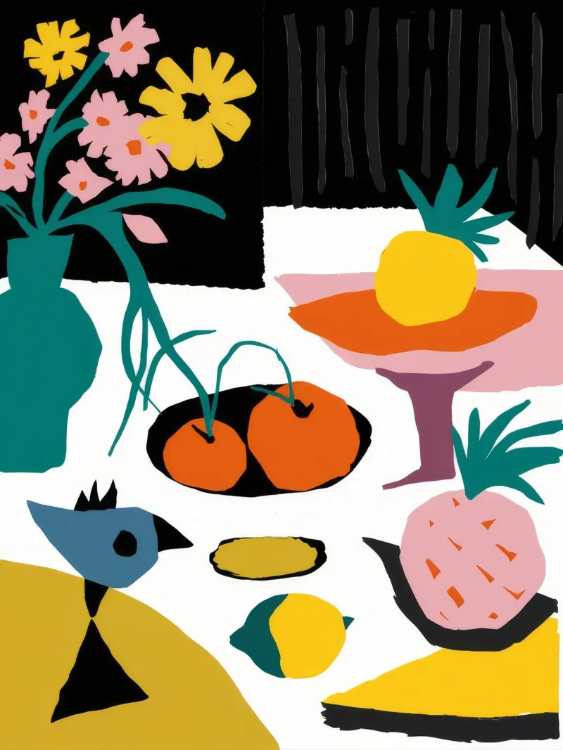 Abstract Fruit Table Hahnemühle von Haven Fantasy
