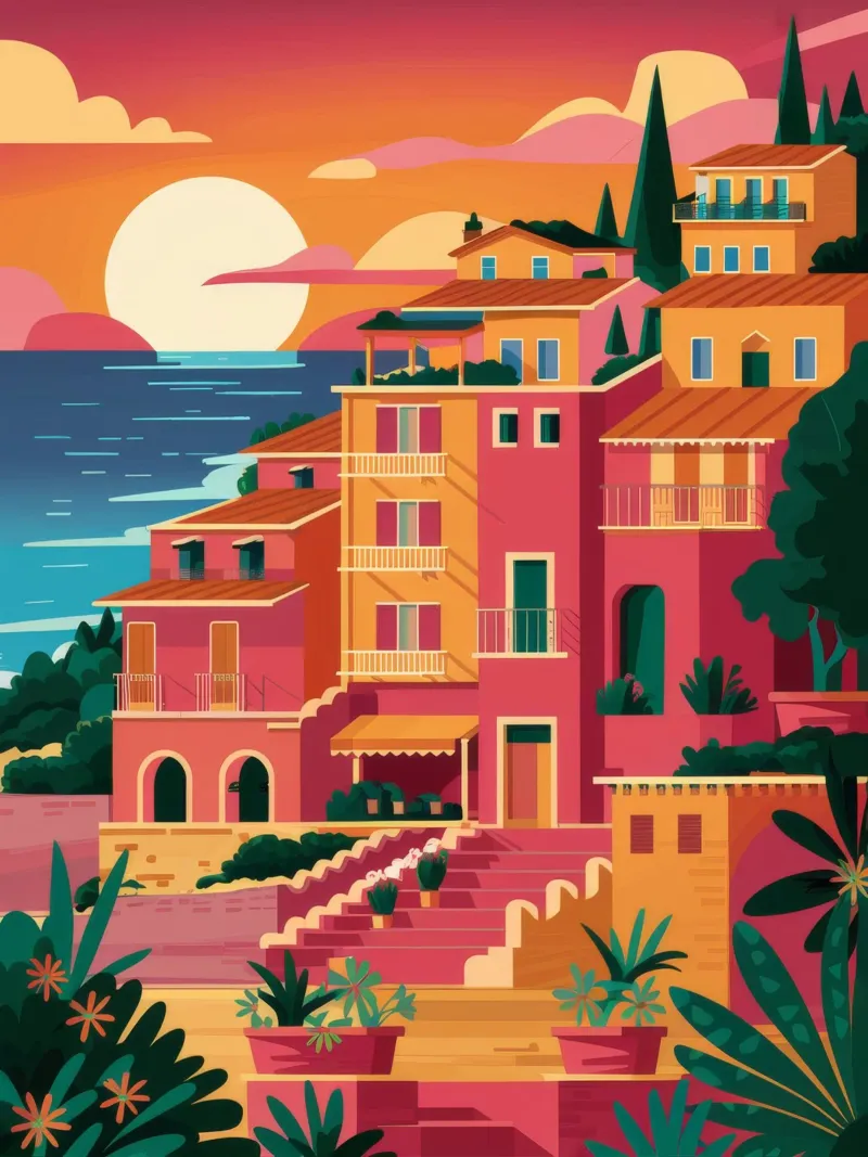 Seaside Sunset Vista Backlit Folie von Muse Artworks