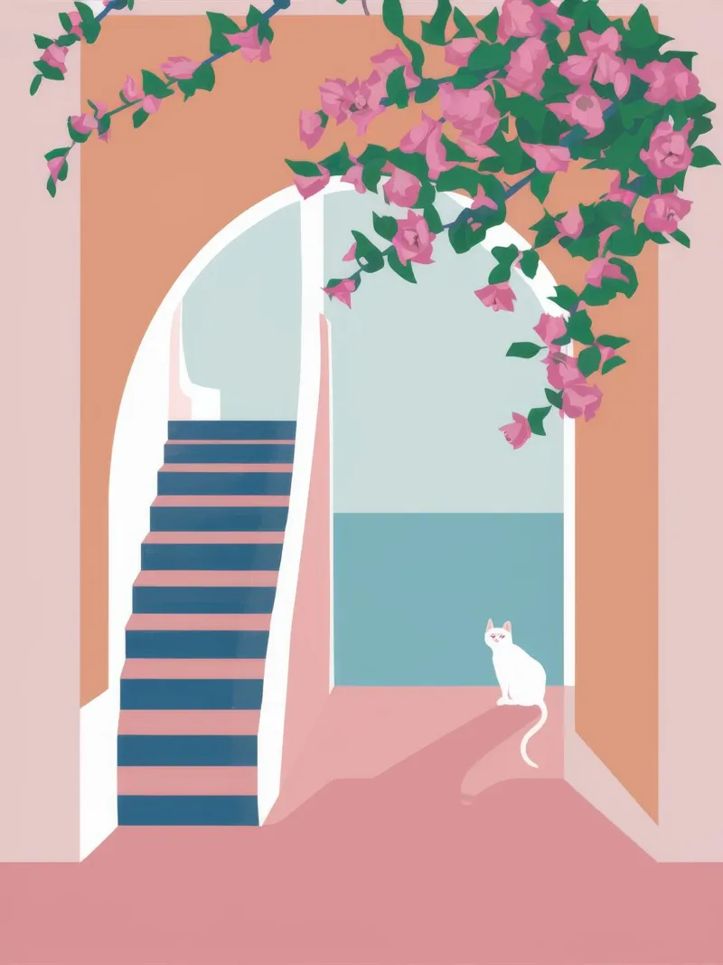Scala del gatto bianco pellicola backlit da Muse Artworks