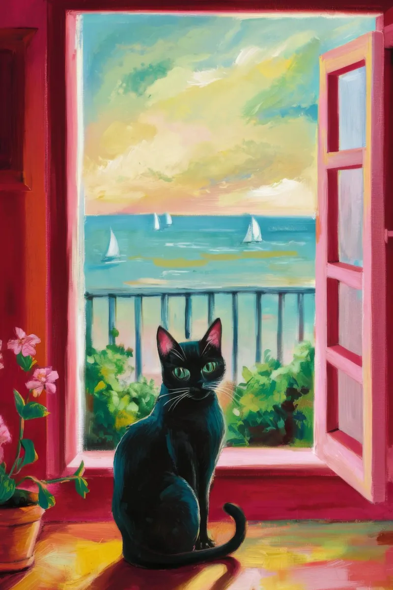Gatto da balcone al tramonto pellicola backlit da FadeAura