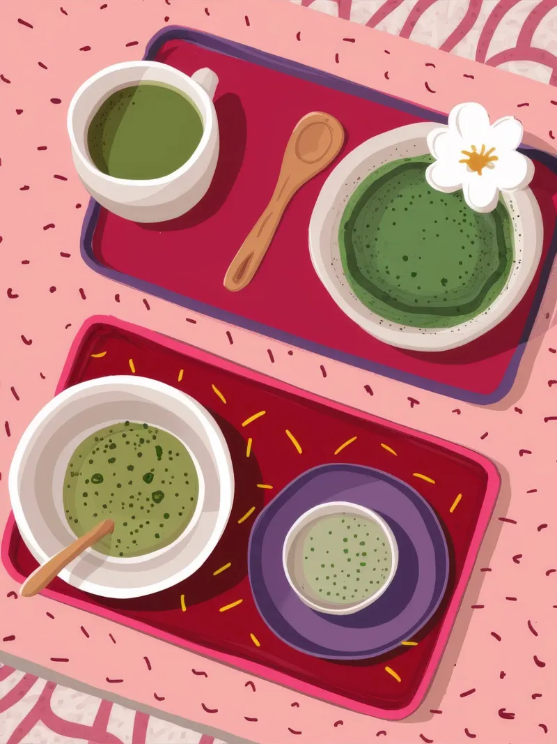 Momento Matcha Flatlay pellicola backlit da Haven Fantasy
