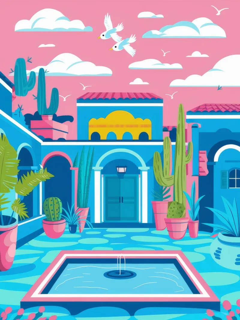 Azure Pool Innenhof Hahnemühle von Muse Artworks