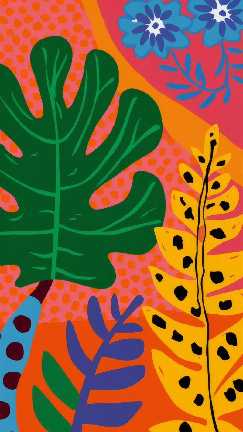 Monstera arancione a strisce pellicola backlit da Muse Artworks
