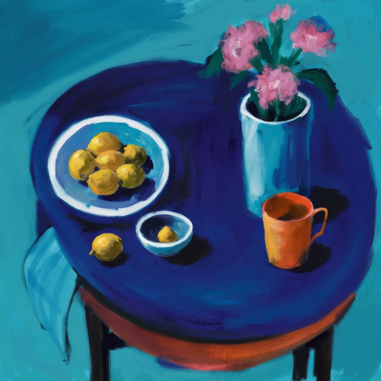 Tazza arancione Blue Table pellicola backlit da Stone Decade